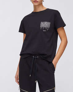 LIU JO WHITE_WA6J19_T-SHIRT MODA M/C ДАМСКА БЛУЗА