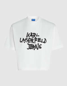 KARL LAGERFELD JEANS KLJ REG CROPPED GRAFFITI TEE