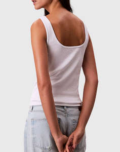 CALVIN KLEIN MONOGRAM SCOOP NK RIB TANK TOP