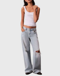 CALVIN KLEIN MONOGRAM SCOOP NK RIB TANK TOP