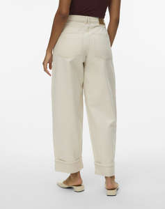 VERO MODA VMZELDA HR BARREL FOLD UP ECRU JEANS