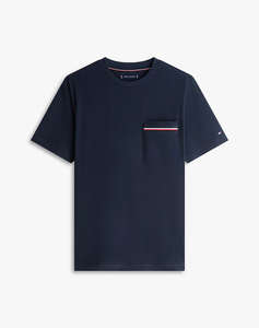 TOMMY HILFIGER GLOBAL STRIPE PIQUE POCKET TEE