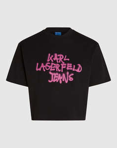 KARL LAGERFELD JEANS KLJ REG CROPPED GRAFFITI TEE