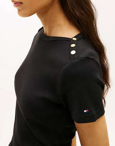TOMMY HILFIGER GOLD BUTTON SLIM SS TEE