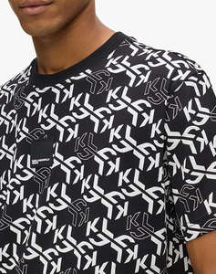 KARL LAGERFELD JEANS KLJ REG SS MONOGRAM AOP TEE