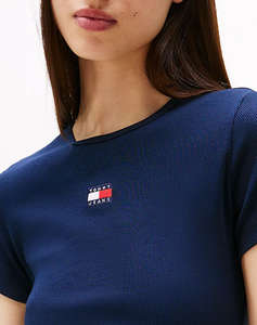 TOMMY JEANS TJW SLIM BADGE RIB TEE