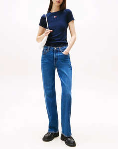 TOMMY JEANS TJW SLIM BADGE RIB TEE