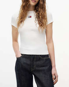 TOMMY JEANS TJW SLIM BADGE RIB TEE