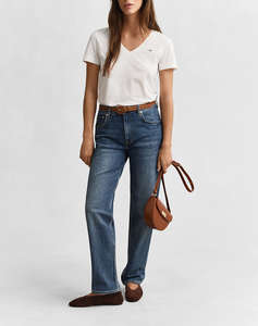 GANT БЛУЗА KMREG SHIELD SS V-NECK T-SHIRT.