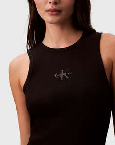 CALVIN KLEIN JEANS SL MONOLOGO BABY RIB TANK MIDI D