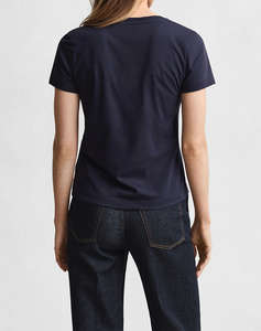 GANT БЛУЗА KMREG SHIELD SS V-NECK T-SHIRT.