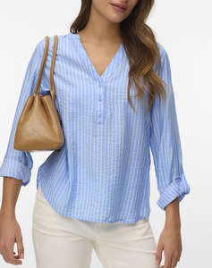 VERO MODA VMKAJA LS V-NECK FOLD-UP TOP WVN