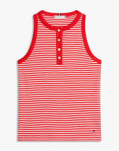 TOMMY HILFIGER GOLD BUTTON HENLEY TOP