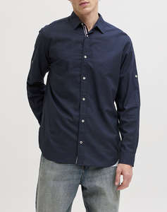 JACK&JONES JJHENRY SLUB DETAIL SHIRT LS