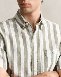 GANT РИЗА KMREG COTTON LINEN STRIPE SS SHIRT
