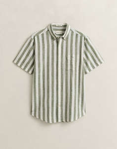 GANT РИЗА KMREG COTTON LINEN STRIPE SS SHIRT