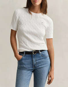 GANT ПУЛОВЕР KMSTRETCH COTTON CABLE SS C-NECK