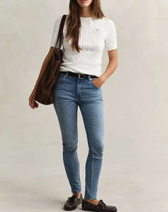 GANT ПУЛОВЕР KMSTRETCH COTTON CABLE SS C-NECK