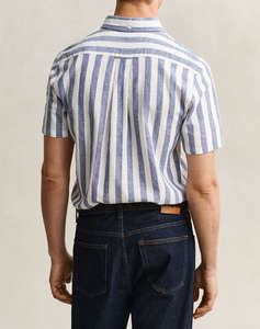 GANT РИЗА KMREG COTTON LINEN STRIPE SS SHIRT