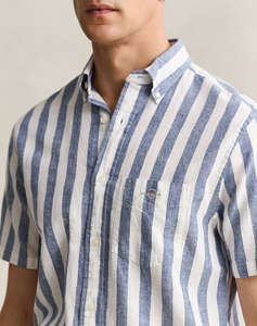 GANT РИЗА KMREG COTTON LINEN STRIPE SS SHIRT