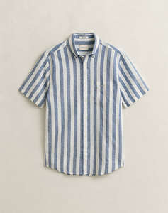 GANT РИЗА KMREG COTTON LINEN STRIPE SS SHIRT
