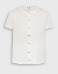 TOMMY HILFIGER GOLD BUTTON SLIM SS TEE