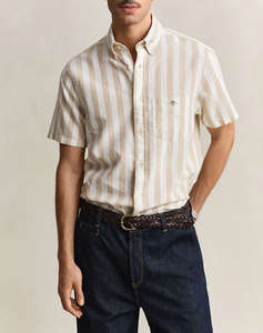 GANT РИЗА KMREG COTTON LINEN STRIPE SS SHIRT