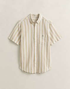 GANT РИЗА KMREG COTTON LINEN STRIPE SS SHIRT