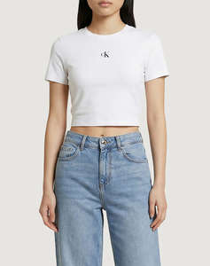 CALVIN KLEIN JEANS A - SS LOGO CROPPED TEE