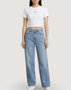 CALVIN KLEIN JEANS A - SS LOGO CROPPED TEE