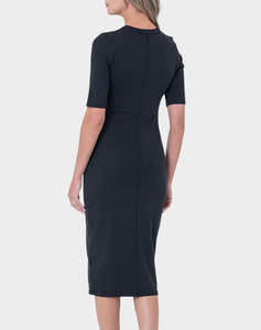 CALVIN KLEIN JEANS HS CTN CONTOUR 1X1 RIB MIDI DRES
