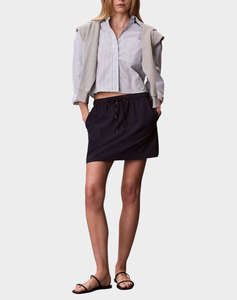 CALVIN KLEIN JEANS YARNDYE COTTON POPLIN CROPPED SH