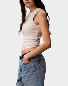 CALVIN KLEIN JEANS SL MONOGRAM PATCH WAFFLE RACER T