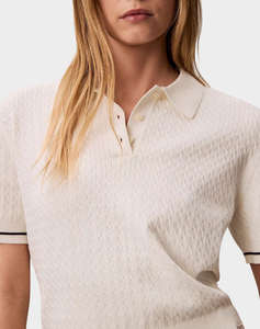 CALVIN KLEIN JEANS SS WOVEN LABEL CROPPED CABLE SWE