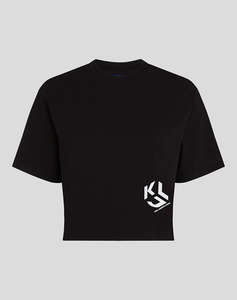 KARL LAGERFELD JEANS KLJ REG CROPPED MONOGRAM TEE