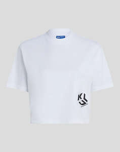 KARL LAGERFELD JEANS KLJ REG CROPPED MONOGRAM TEE