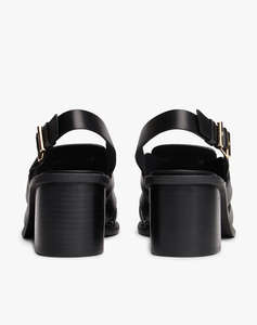 TOMMY HILFIGER CROSS BLOCKED HEEL SANDAL