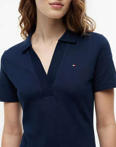 TOMMY HILFIGER SLIM OPEN NK POLO DRESS SS