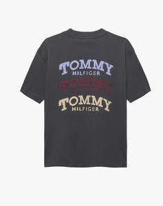 TOMMY HILFIGER WASHED FADED GRAPHIC T-SHIRT SS