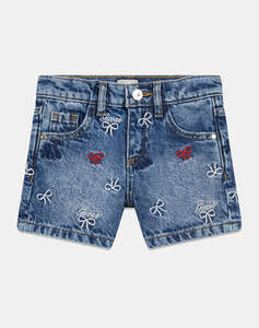GUESS SHORTS RIGID DENIM WITH EMBRO ДЕТСКИ ШОРТИ GIRL