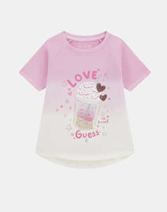 GUESS HIGH LOW DIP DYE SS T-SHIRT Детска блуза GIRL