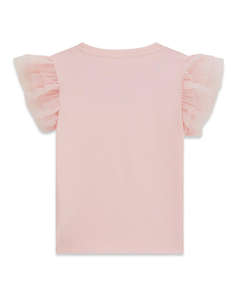 GUESS SS T-SHIRT W/MESH FRILL Детска блуза GIRL