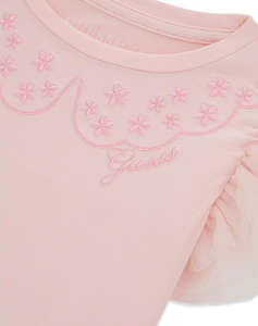 GUESS SS T-SHIRT W/MESH FRILL Детска блуза GIRL