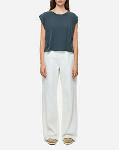 DIRTY LAUNDRY BOXY T-SHIRT WITH SLEEVE DETAIL