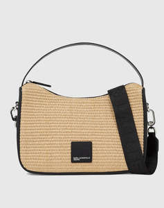 KARL LAGERFELD JEANS KLJ BOX LOGO RAFFIA MINI HOBO