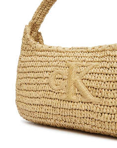 CALVIN KLEIN JEANS BOLD CK RAFFIA SM SHOULDER BAG