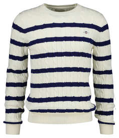 GANT ПУЛОВЕР ΜΜ STRIPED COTTON CABLE C-NECK