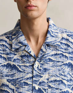 GANT SHIRT ΚΜ REL AOP CAMP COLLAR SS SHIRT