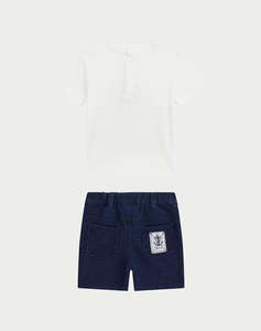GUESS SET SS T-SHIRT+KNIT DEN SHORTS ДЕТСКИ КОМПЛЕКТ BOY