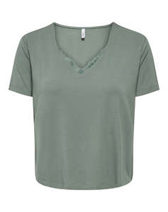 ONLY ONLRILLA S/S V-NECK LACE TOP JRS